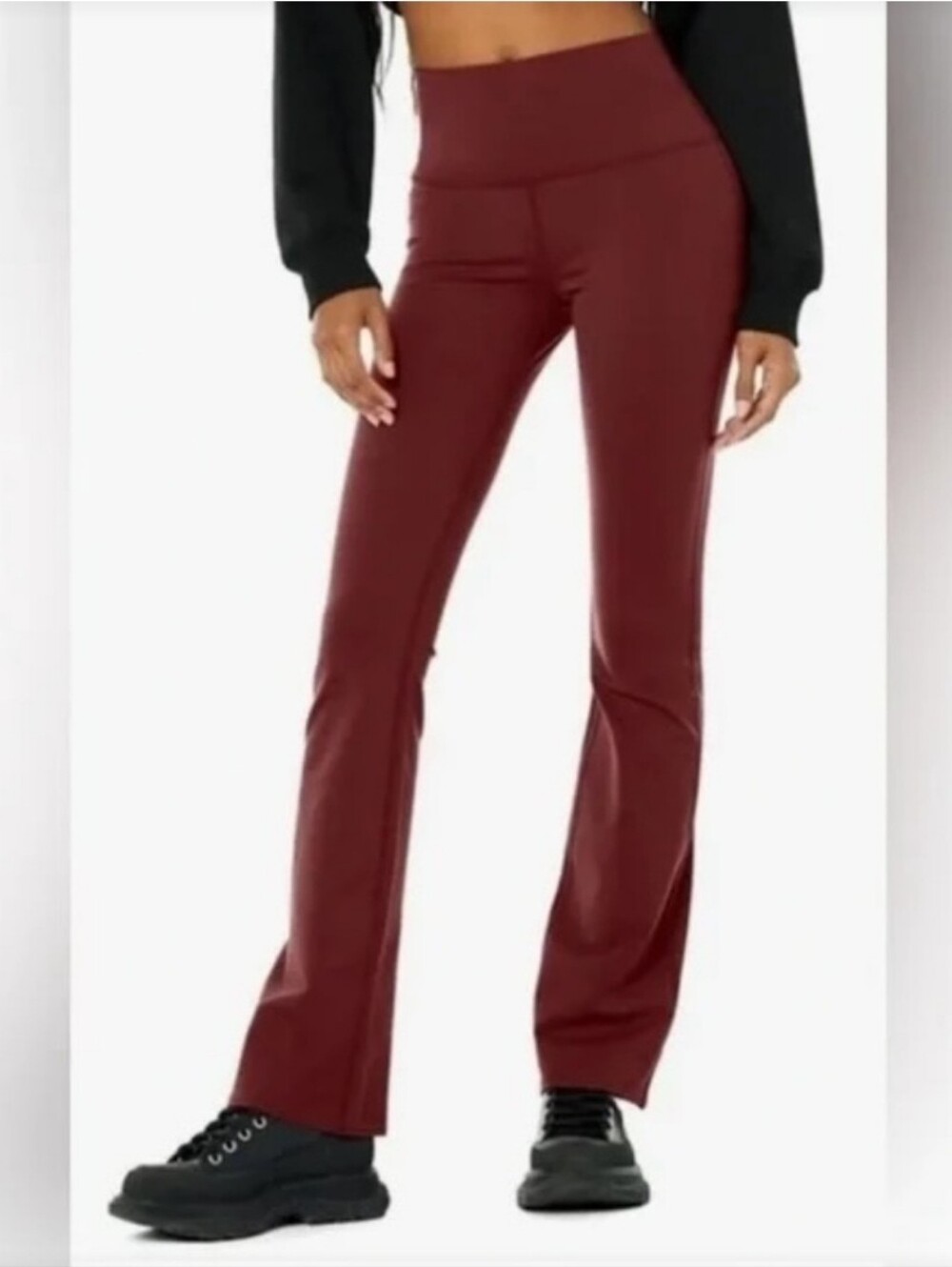 Alo Yoga Airbrush Bootcut Flare Leggings in Burgundy - Size S